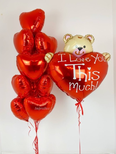 I LOVE U set z sercami