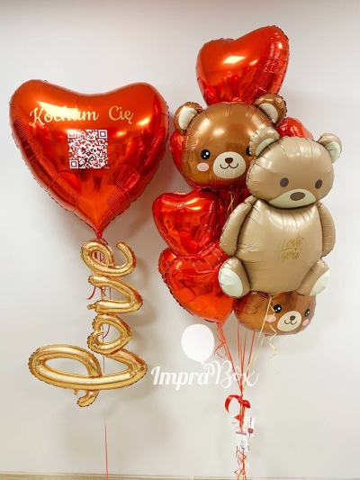 LOVE - zestaw  z misiami i sercami