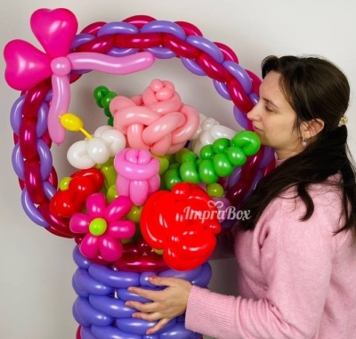 Kosz kwiatów balonowych 9 szt (rozmiar M)