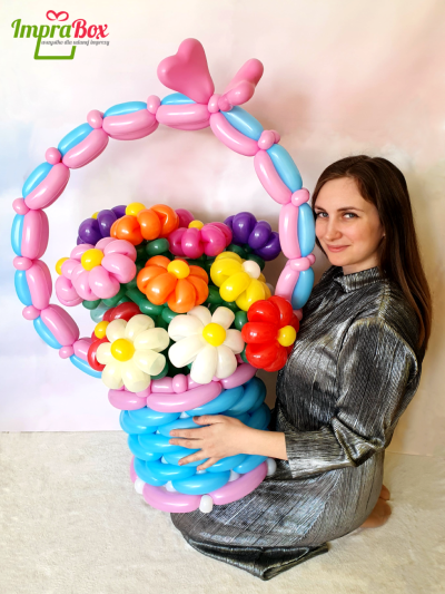 Kosz kwiatów balonowych 15 szt (rozmiar L)