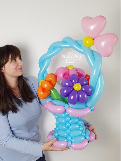 Koszyk kwiatów balonowych 5 szt (rozmiar S)